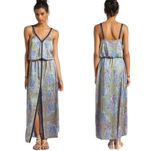 Juicy Couture Imperial Starflower Maxi Dress Satin Bardot Paisley 4